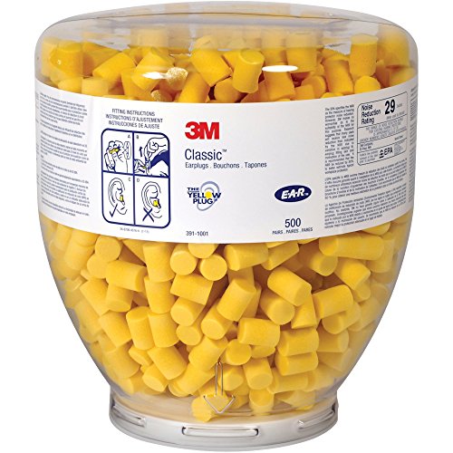 Горната част на опаковката на сменяеми затычек за ушите на E-A-R™ Classic™ жълт цвят (опаковка от 500 броя)