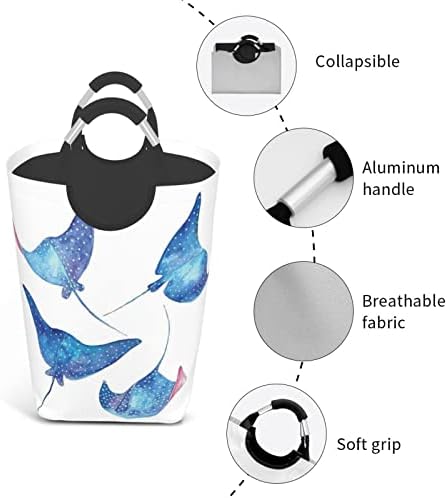 Комплект за мръсни дрехи Sea Animals Stingrays, Сгъваема, С дръжка, Подходящ За домашно съхранение В гардероба, в банята