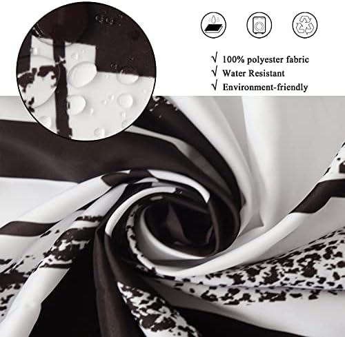 GCIREC Черно-Бяла Завеса за Душ, на Абстрактното Изкуство с движения на четката, Принт с изображение на Хаоса, на