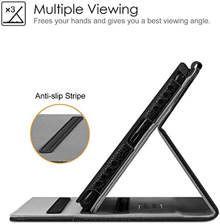 Калъф Fintie за Samsung Galaxy Tab A 8.0 2019 Без модели на S Pen (SM-T290 Wi-Fi, SM-T295 LTE), [Ъглова защита], Многоугольный калъф-поставка за гледане с джоб, черен