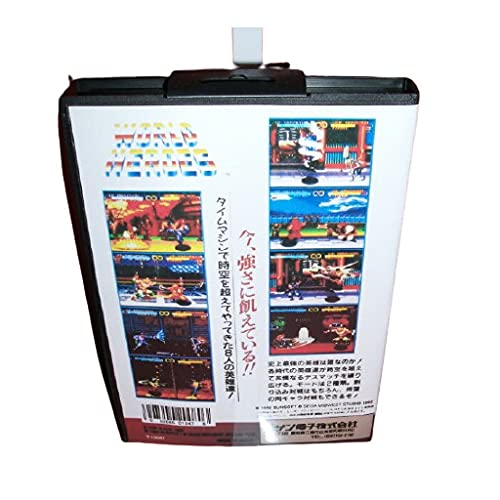 Корица Aditi World Heroes Japan с кутия и ръководството за игралната конзола MD MegaDrive Genesis с 16-битова карта MD (Японски калъф)