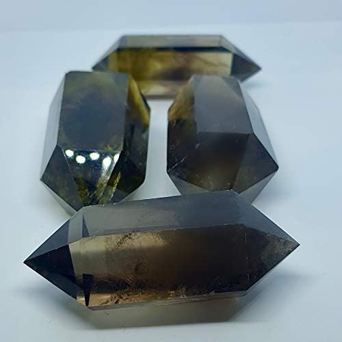 Естествен цитрин от Опушен кварц с двойно края. Манипура-Чакра. Достига Пари и Изобилие. Crystal за медитация, Магьосничество.