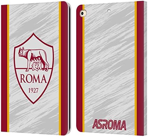 Дизайн на своята практика за главата Официално лицензиран КАТО Roma Away 2022/23 Герб Kit Кожен Калъф-книжка-джобен формат и е Съвместим с Apple iPad 9.7 2017 / iPad 9.7 2018