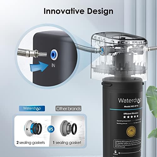 Система за филтриране на вода Waterdrop 15UA Под мивката и 200-Галлонный Кана за пречистване на вода Ясен с дълъг