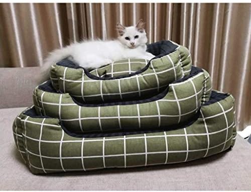 Ортопедично легло за кучета MMAWN Green Grid с много удобна възглавница за подплата от памук и нескользящим дъно