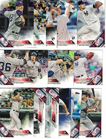 Ню Йорк Янкис / Пълен комплект бейзболен отбор Topps Series 1 и 2 . ПЛЮС 9 бонус Янките при закупуване!