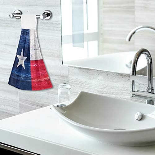 Oarencol Американски Флаг Тексас Дървена Кухненски Кърпи За Ръце Впитывающее Подвесное Кърпа с Линия за Баня 2 бр.