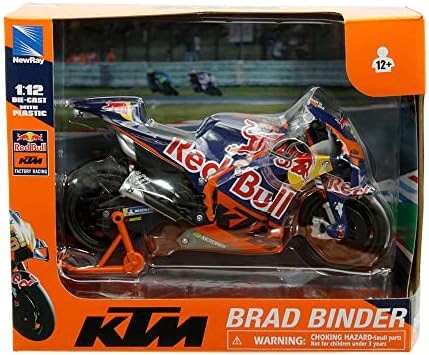 Мотоциклет КТМ RC16 #33 Брад Биндер MotoGP KTM Factory Racing 1/12 Монолитен под налягане модел от New Ray 58383