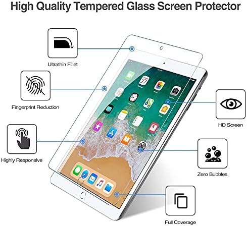 Калъф ProCase iPad Air 1st 2013 Синьо-Slim Hard Shell в комплект с 2 пакет протектори, изработени от закалено стъкло
