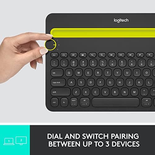 Безжична клавиатура Logitech K480 за няколко устройства за Windows, macOS, iPadOS, Android или Chrome OS, Bluetooth,