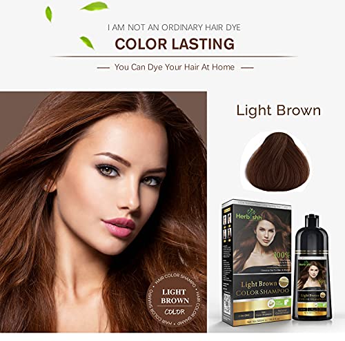 Herbishh Hair Strengthening Combo Съдържа Шампоан за боядисване на коса, боя за коса 500 мл светло кафяв + Арганово