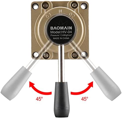 Ръчен клапан Baomain с превръщането лост HV-04 PT1/2 За регулиране на дебита на въздуха 3-Позиционен 4-Бягане