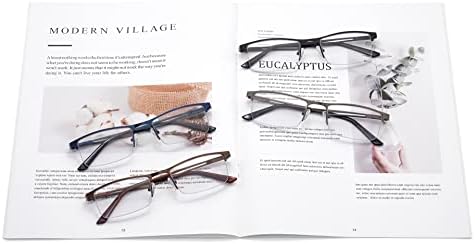 ВИСОКОКАЧЕСТВЕНИ Очила за четене със Синя Светлина за мъже, Метална Полукадровая Рамки за Четене с Пружинным тръба