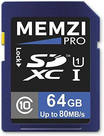 Карта памет MEMZI PRO 64GB Class 10 80 MB/SDXC за цифрови фотоапарати Canon PowerShot Elph 510 HS, 500 HS, 360 HS,