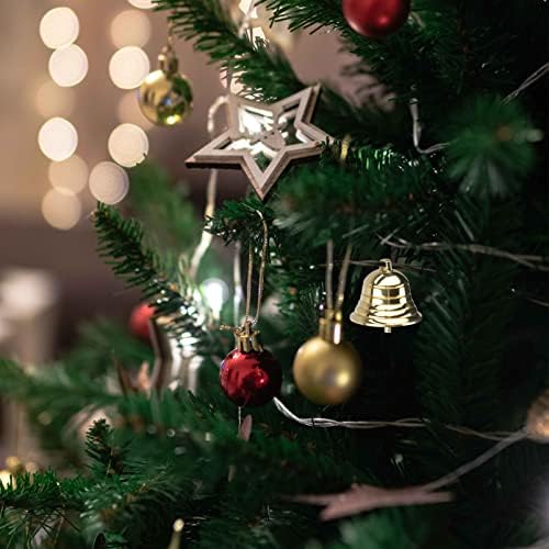 Коледен Месинг Камбанка, Коледно Украшение на Вятърни Свирки Висулка Златни Звънчета Ретро Стил Малката Камбанка Свобода за Коледа Сватбена Украса (Златен)