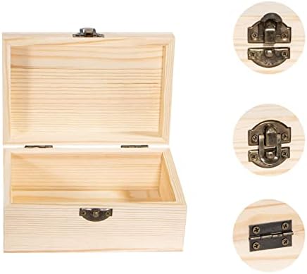 Незаконченная Дървена кутия, Dedoot 2 опаковки 5,9x2,93x2,55 Инча, Малка Дървена Кутия за Бродерия с Фиксирующей