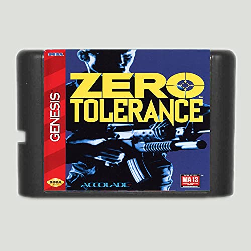 Classicgame Zero Tolerance 16-Битова игрална карта MD за Sega Mega Drive За Genesis (черен)