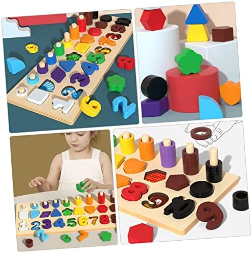 Toyvian 1 Комплект Логаритмична Дъска, Играчка, Цветна Пъзели, Дървени Играчки Монтесори, Математически Блок за