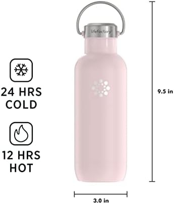Спортна бутилка LIfeFactory с вакуумна изолация от Неръждаема Стомана, 20 Грама, Desert Rose