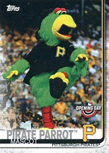 Талисмани в Деня на откриването на Topps 2019 #M-4 Пиратски Папагал Бейзболна картичка Pittsburgh Пирати