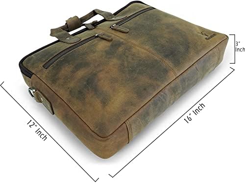 Мъжка Кожена Ловна 16-инчовата Чанта за лаптоп Goatter / Офис Чанта