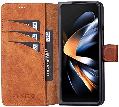 Кожен калъф-портфейл Venito Trieste, Съвместим с Samsung Galaxy Z Fold 4 - в Чантата си за телефон с блокиране на