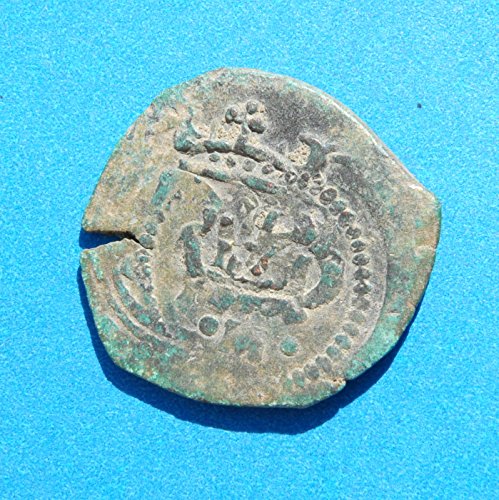 1641 Испания Замък Филип IV и Лъв Колониалната Карибски Пират Ерата на 8 Мараведи Cob Монета Мед Много Добри детайли