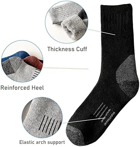 Чорапи от Мериносова вълна Marchare, Туристически Экипажные Чорапи С Кусинами, Зимни Чорапи За Мъжете, 3 Опаковки,