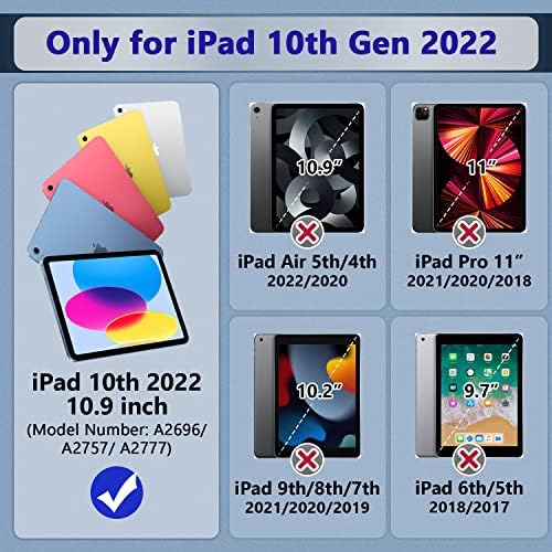 Детски калъф Grifobes за iPad на 10-то поколение, 10,9-инчов калъф за iPad на 10-то поколение 2022 година с поставка,