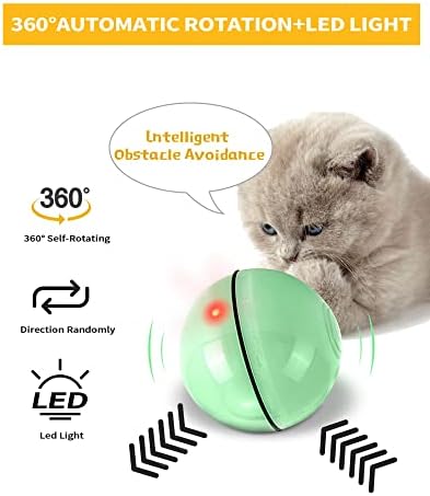 UeoXtny Smart Interactive Котка Топка Toys USB Зареждащи се Автоматично Въртящи се предни led Топки за домашни любимци,