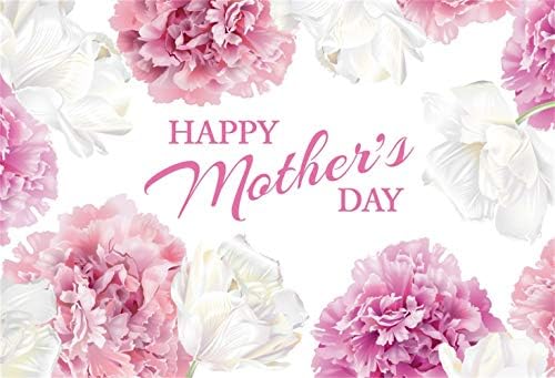 Leowefowa Честит Ден на Майката Фон за Снимки 12x8 метра Винил Елегантен Бял на Розови Цветя Картини Фон За Съвместна