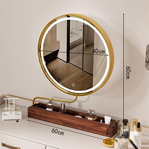 N/A Огледало за тоалетка маса с led осветление Може да се обърне и участък, въртящо се на 360 градуса, Десктоп огледало