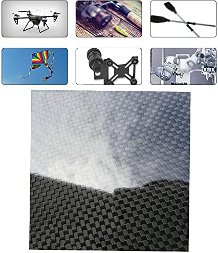 GOONSDS Лист от Въглеродни Влакна, Чиста Дъска Сплитка Лито Блестящата Повърхност за Домашно Дограма Дрона и т.н., 500 мм x 250 мм, дебелина: 20 мм