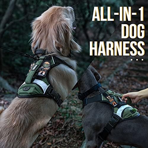 Многофункционална Шлейка за кучета OneTigris No Pull за кучета със средни размери, Тактическа Жилетка за служебни