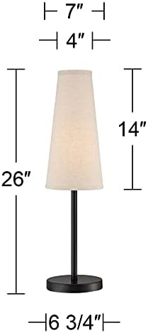 Фрагмент осветление 360 Модерна Настолна Лампа 26 Високи Еспресо Бронзово-Кафяв Метал Не е Съвсем Бяла Ленена Тънки