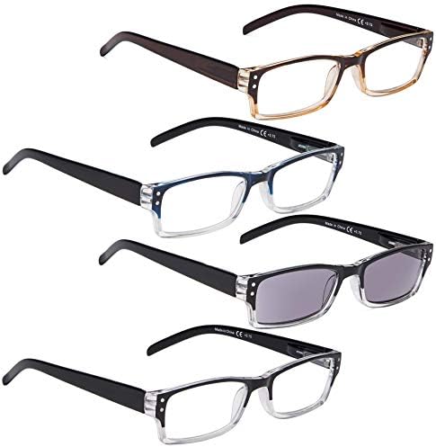 LUR 6 опаковки класически очила за четене + 4 опаковки стилни очила за четене (общо 10 двойки ридеров, включително