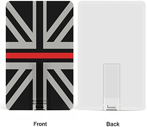 Британски Флаг Тънка Червена Линия Кредитна Карта USB Flash Персонализирана Карта с Памет Key Storage Drive 64G