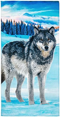 Плажна кърпа Grey Wolf 30 x 60 см от памук (30 x 60, Lone Wolf)
