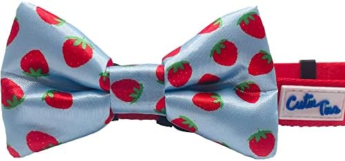 Сладки вратовръзки-пеперуди за кучета с ягоди - 2 x 4, Висококачествени вратовръзки-пеперуди за кучета - Поставят на Дъвка - Скъпа вратовръзка за кучета Подходящи за н