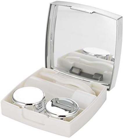 Кутия за контактни лещи, Кутия За Лещи, Контейнер за Лещи за грижа за очите за Съхранение на Контактни лещи (бял)