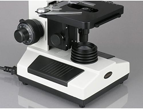 Част Бинокъла микроскоп AmScope B390A-PCT, 40-1600-Кратно увеличение в ярка поле, 100-1600 Пъти Фазово-за разлика увеличение, Халогенни светлини, Кондензатор Аббе, Двуслойни механ
