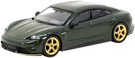 Миниатюрни модели на Taycan Turbo S Midnight Green Met. с черен покрив и златни колела Shmee150 Collaboration Collaboration