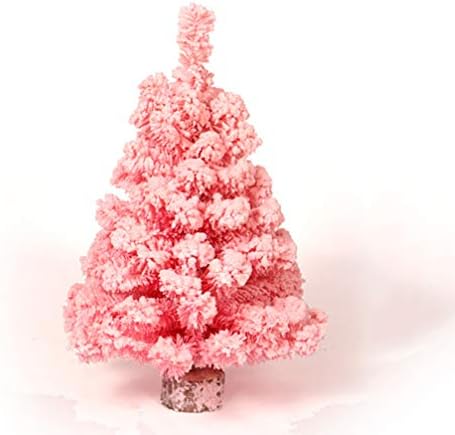 Изкуствена Коледна елха NUOBESTY, 12-Инчов Розова Бор с Дървена основа за Украса на Коледното плотове (30 см)