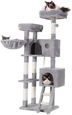 Heybly Cat Tree, Котешка Кула за котки в затворени помещения, Мулти-Котешка Мебели за Големи Котки с 2 Меки Плюшени