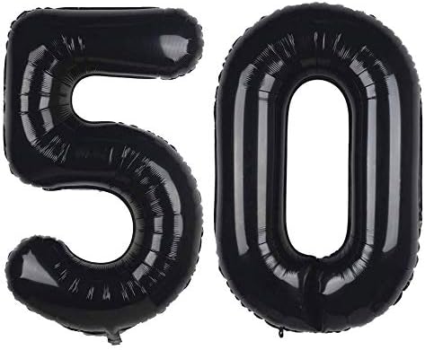 40-Инчов Черен Номер 50 Балони от Майларовой Фолио Балон на 50-ия Рожден Ден Annive