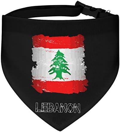 Знаме на Ливан Кърпа за Кучета Регулируем Нашийник за Домашни Любимци Шал Сладък Триъгълен Шал за Кучета Котки