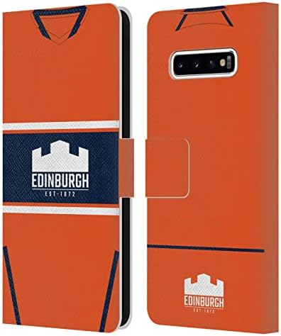 Дизайн на своята практика за главата Официално Лицензиран Edinburgh Rugby Home 2022/23 Герб Kit Кожен Калъф-книжка-джобен формат и е Съвместим с Samsung Galaxy S10 + / S10 Plus