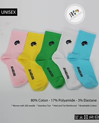 Дамски и Мъжки чорапи Памук Jream Colors Luxury Crew - Ослепително Ярки Чорапи за жени и Мъже-Ежедневни Безшевни