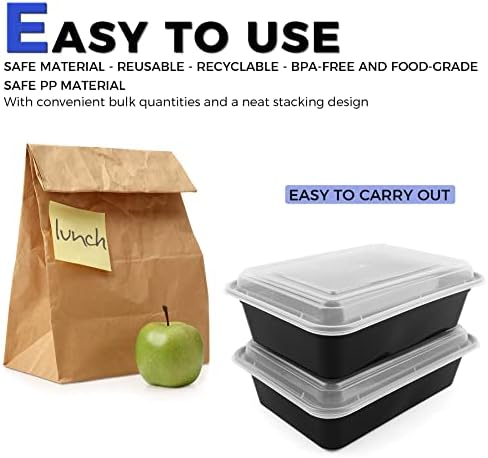 AUEAR, Съдове за готвене и хранене 50 опаковки по 38 грама - Кутия за bento с едно отделение и капака - Без BPA