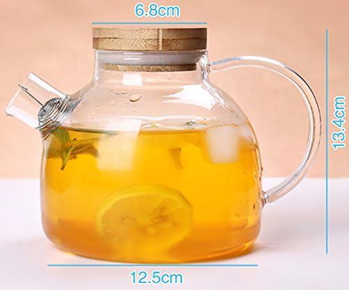 Стъклен Чайник Moyishi Чаена чаша Стъклена с приготвяне на чай и капак, Чаша за Зелен чай (32 унции)